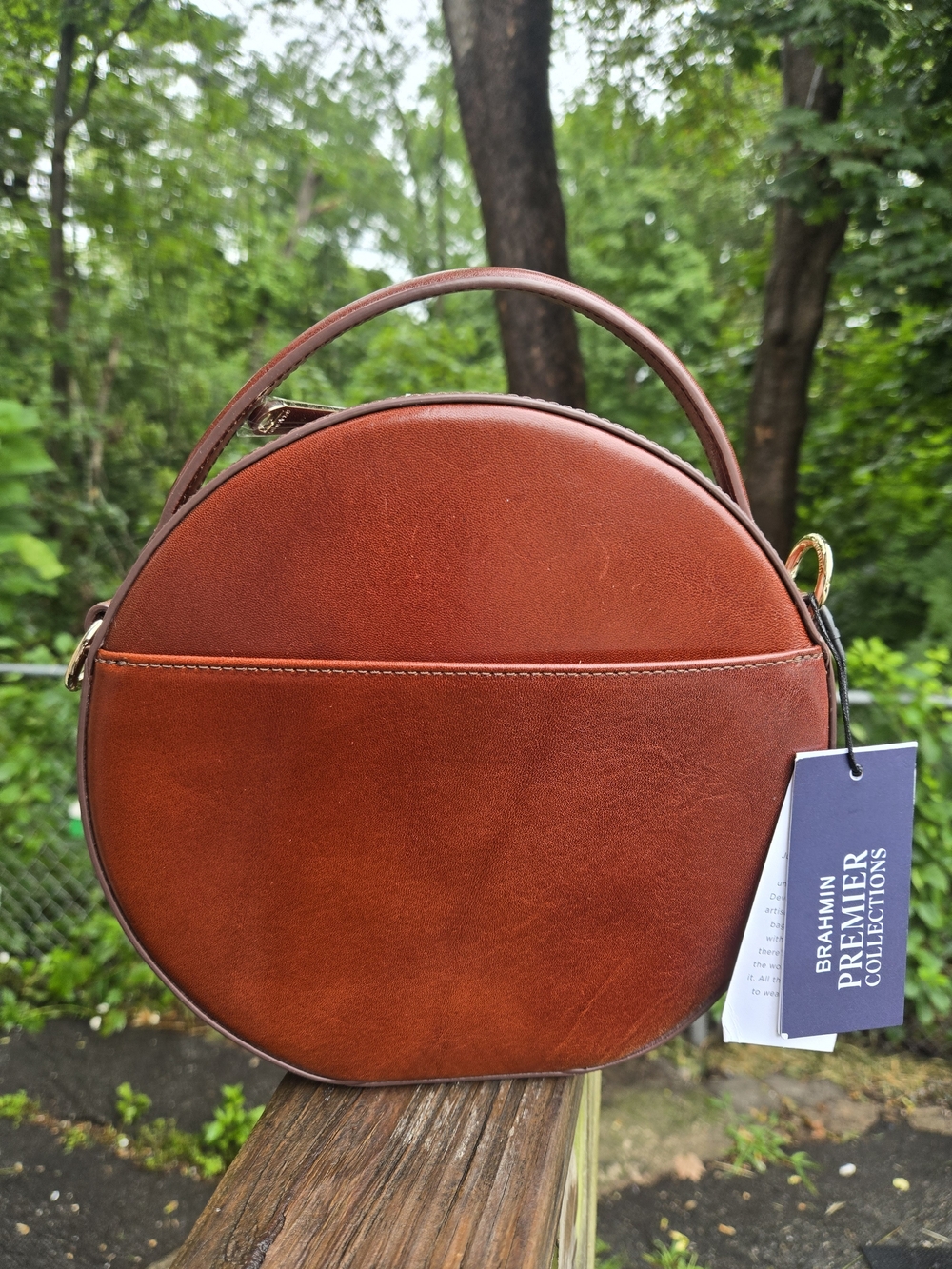 Brahmin Lane Cognac Caspian Genuine Leather Shoulder Bag NWT - Picture 2 of 7